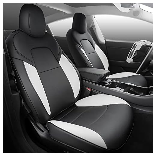 TAPTES® Tesla Model 3 Seat Covers 2017 2018 2019 2020 2021 2022 2023, Model 3 Seat Covers for Dogs Pet Baby Infant Kids, Model 3 Front & Back Seat Protector (Full Set, Nappa Leather Black & White)