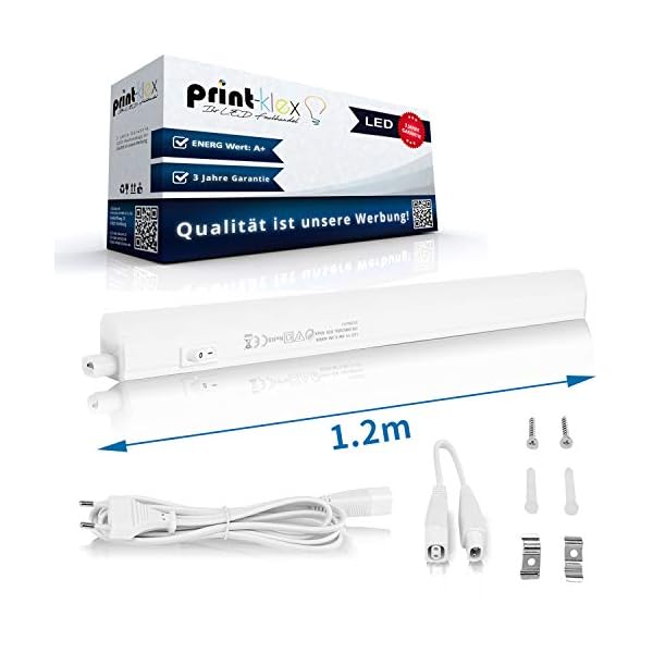 Print-Klex LED Unterbauleuchte 120cm 1400 LM Lichtleiste 14W 4000K-Neutralweiß 230V Küchen Schrank Leuchte