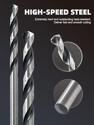 Highfire HF STARIGHT 3/32 Inch Jobber Length Drill Bits, Pack Of 12 Pcs, High Speed Steel Twist Drill Bit With Storage Case, 135 Degree Tip For Wood, Metal, Steel, Plastic, Aluminum Alloy thumb #1