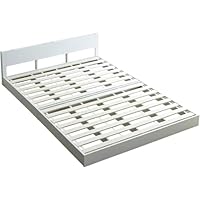 セミダブル　ローベッド　フレームのみ　ウッド　木製　2口　コンセント付　すのこ Platform Bed ローベッド セミダブル 棚付きコンセント2口 木製ベッド