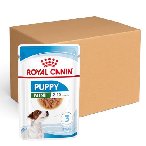 Image of Royal Canin Mini Puppy, Wet Gravy Food Pouch, Pack of 48 Pieces, Supports Teeth Texture, Immunity System & Brain Development