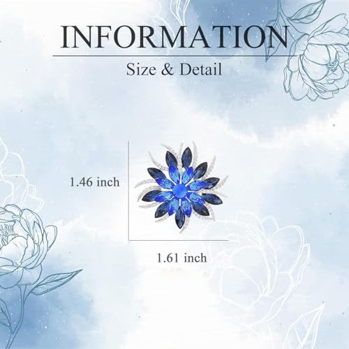 Image of Fashion Flower Brooches for Women Rhinestone Flower Brooches Pins 18k Gold Plated Lapel Pins Jewelry for Girlfriend Wife