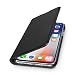 Produktbild WIIUKA Echt Ledertasche - TRAVEL - für Apple iPhone X und XS mit Kartenfach, kabelloses Laden Qi, extra Dünn, Tasche Schwarz, Leder Hülle kompatibel mit iPhone X/XS