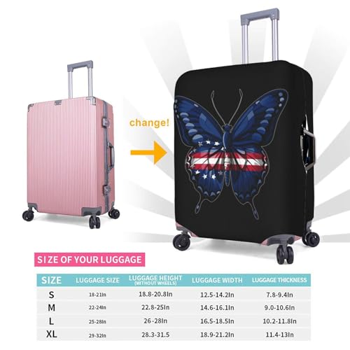 Butterfly Cape-Verde Cape Verdean Flag Travel Luggage Cover Washable Suitcase Case Suitcase Protector Fit Luggage Cover Large 6
