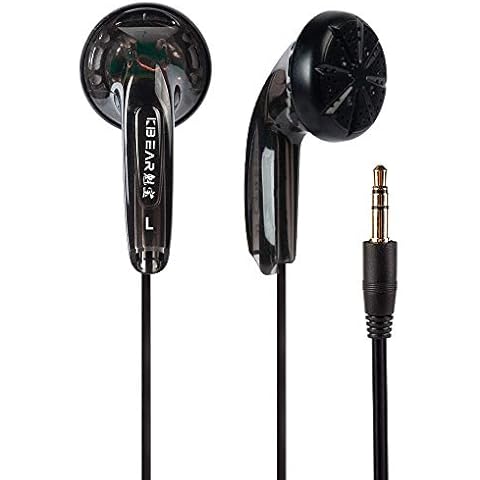 KINBOOFI KBEAR Stellar Lightweight Stereo Earbud Headphones, Classic Style Earbud Black Earphone Wired Headset (Clear Black NO Mic)… Cover