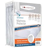 Guardmax Jersey Knitted Twin Size Mattress Protector - Waterproof & Dust Mite Proof Mattress Cover with Stretchable Pockets - Soft, Comfortable, & Noiseless Waterproof Fitted Sheet.(39 x 75 x 13)