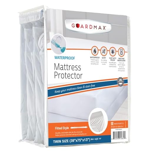 Guardmax Waterproof Mattress Protector Cover - Fitted, Hypoallergenic, Noiseless - Twin/Daybed Size (39x75) - Skirt Stretches to 16