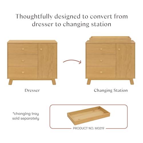 Babyletto Hudson 3-Drawer Dresser, GREENGUARD Certified, Honey by babyletto - Used condition - Image 5
