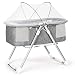 INFANS 2 in 1 Rocking Bassinet for Newborn Baby, One-Second Fold Travel Crib with Detachable & Thicken Mattress, Height Adjustable Legs, Mosquito Net, Cradle with Stationary & Rock Mode (Grey)