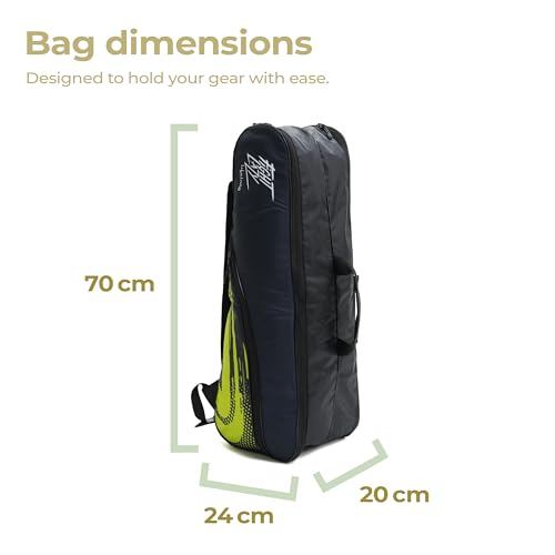 Image of Lifelong Badminton Kit Bag for Men & Women | Dual Compartment, Personal Care Pouch | Water-Resistant, Soft Pads, Adjustable Strap |
