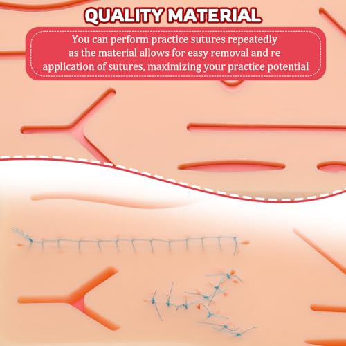 Threlaco JYD-THRELACO-59 3 Pcs Suture Pad 3 Layer Suture Practice Pad With Wounds Suture Practice Kit, Hard To Rip, Tear Or Break For Medical And Vet Students Veterinarian Nurses Training And Practice thumb #3