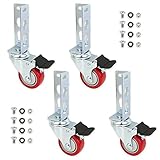 4pc - Storage Rack Caster Wheels (Adapts to Boltless Self Locking Shelving Racks) (3' (500 Max Total...