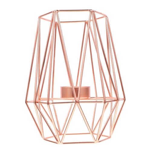 PRETYZOOM Home Candle Lanterns Vintage Candlestick Holders Table Top Decor Bowl Candle Holders Table Centerpiece Geometric Table Decorations Tea Light Holder Decoration Gold Ornaments Edging