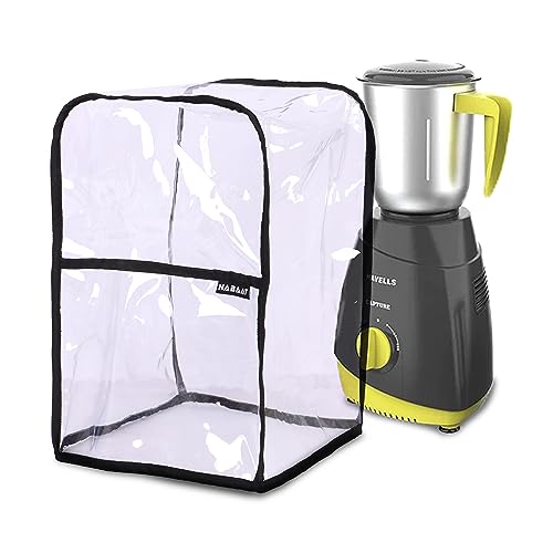 NABAAT Plastic Transparent Waterproof Mixer Grinder Dust Cover For All Types Of Mixie Kitchen Table Top, With Front Pocket To Store Small Kitchen Accessories, Transparent (8″X 8″X 12.5″) NABAAT Plastic Transparent Waterproof Mixer Grinder Dust Cover For All Types Of Mixie Kitchen Table Top, With Front Pocket To Store Small Kitchen Accessories, Transparent (8″X 8″X 12.5″)