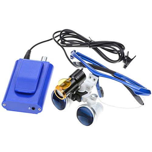 Image of NSKI 3.5X Loupes Magnifying Glasses + 5W Lamp Belt Clip Type with Filter Aluminum Box (Blue)