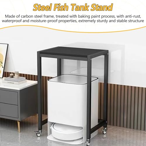 Support d'aquarium à roulettes 80x30 cm avec base pivotante à 360°
