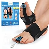 JNATER Hammer Toe Straightener - Non-Slip Hammer Toe Corrector for Women & Men, Adjustable Toe Splint for Curled, Crooked Toes, Broken Support - Day & Night Relief (1 Compression Foot Wrap & 1 Strap)