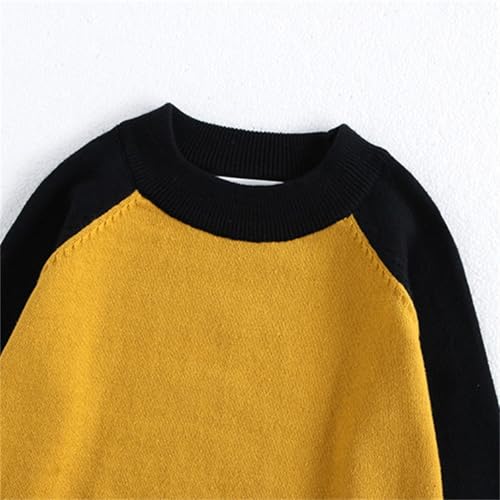 Girls Cute Knit Sweater Pullover Splice Long Sleeve Crewneck Tops Kids Casual Fall Winter Warm Sweatshirt Clothes2