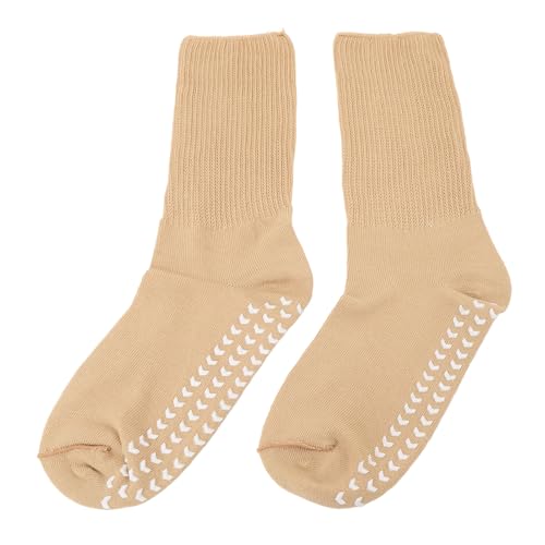 ZJchao Wide Socks Super Stretchy Socks Anti Slip Grips Comfortable Loose Fit Socks for Men Women Earthy Yellow3