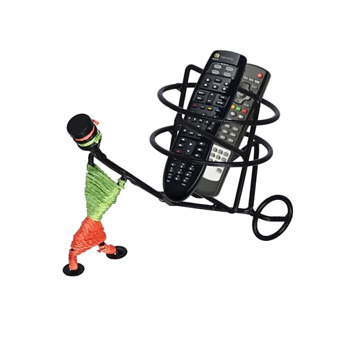 Image of ROLLYWARE Metal Strong and Durable Organizer for TV AC DVD DTH Remotes, Living Room Decor, showpiece Remote Stand Remote Holder /Remote Stand /Remote Organizer showpiece (Black), 15X9X8 Cm (1)