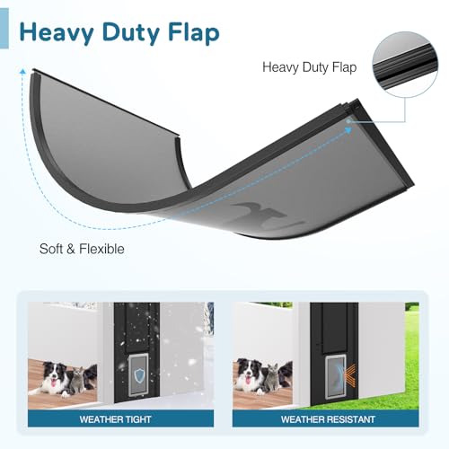 Yicostar Aluminum Xl Dog Door For Exterior Door,Open Size:24.4 Inch H X 13.8 Inch W,Heavy Duty Doggy Door With Enclosed Magnetic Flaps,Extreme Weather Doggie Doors For Large And Extra Large Dogs Up To 220Lbs thumb #5