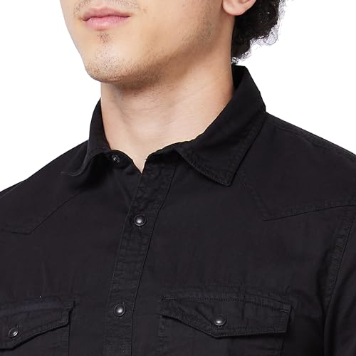 Image of Spykar Men's Regular Fit N /A Full Sleeve Solid Casual Shirts