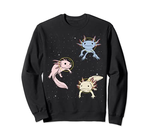 Astronaut Axolotl Fish Flying Space White-Axolotl Lizard Sudadera