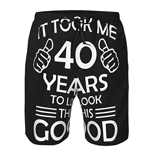 Happy 40th Birthday Men's Swim Trunks Quick Dry with Mesh Lining Beach Shorts Bathing Suit Swimwear Large4