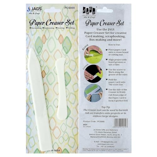 Image of Paper Creaser 2 Pieces Set (Bone Folder & Crease Marker) for Creative Card Making, Scrapbooking, Box Making