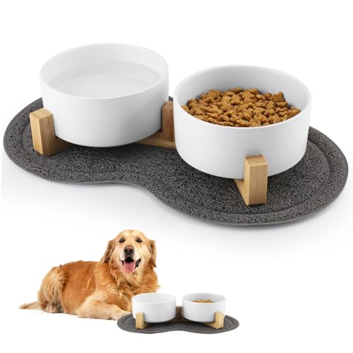 Wozzies 3 in 1 Ciotole per Cani Rialzate, 850ML Ciotola Rialzata per Gatti in Ceramica, Ciotola Gatto Rialzata è Ideale per Cani di Medie Dimensioni, Cane di Grandi Dimensioni e Gatti Adulti