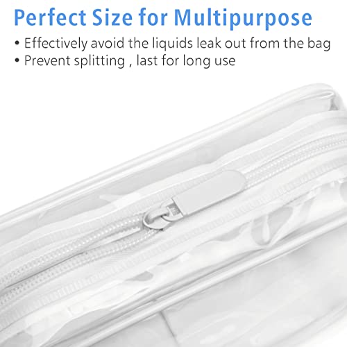 Image of Clear Toiletry Bag, Packism 3 Pack TSA Approved Toiletry Bag Quart Size Bag, Travel Makeup Cosmetic Bag for Women Men, Carry on Airport Airline Compliant Bag, 3 White Large, 3 Pack, 3 Large