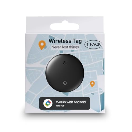 Air Smart Tracker Tag for Android, Item Locator Key Finder Works with Find Hub App, Luggage Tracker for Keys, Wallet, Suitcase, IP67 Waterproof, Compatible with Galaxy & Pixel Android Phone