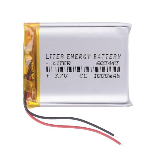 Batería 603443 LiPo 3.7V 1000mAh 3.7Wh 1S 5C Liter Energy Battery para Electrónica Recargable teléfono portátil vídeo smartwatch Reloj GPS   No Apta para Radio Control 45x34x6mm (1000mAh|603443)