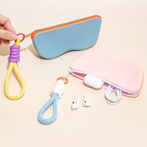 Image of K Luxury Sunglasses Cases with Strap Stotage Bag Leather Reading Eyeglass Case Portable Case Soft Pouch for Women