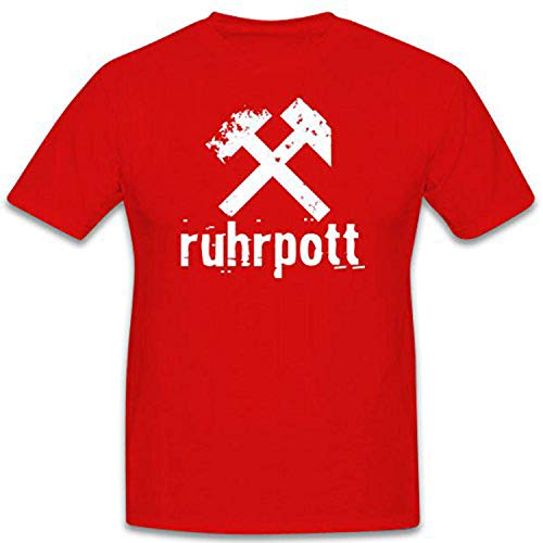 Marteau Outil de Travail T-Shirt Zeche la Ruhr aux Finitions Soignées Rouge M