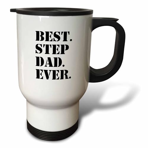 3dRose Best Step Dad Ever 14oz Stainless Steel Travel Mug