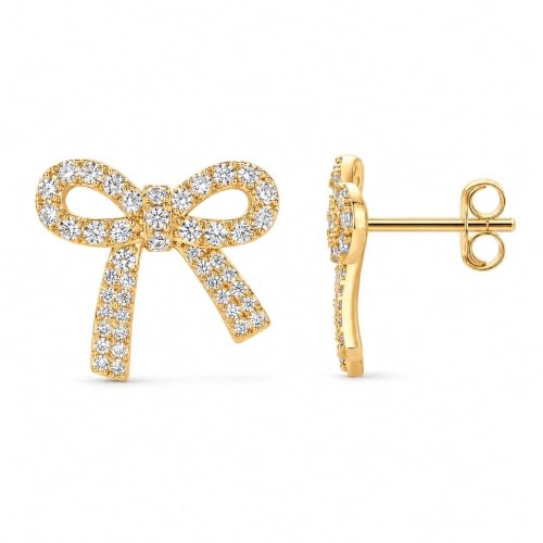 Bow Earrings for Women Sparkly Rhinestone Bow Stud Earrings Jewelry