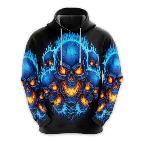 HANZSPROUT Skull Lover Hoodies For Men - 3D Unisex Mens...