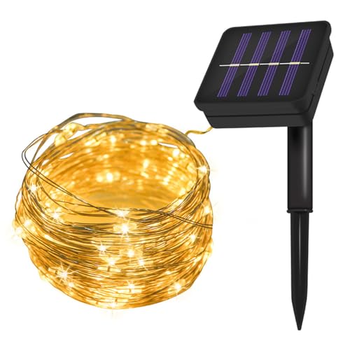 Luces decorativas solares de cuerda 5m 50 LED azul