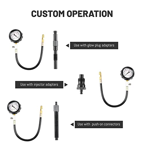 16Pcs Diesel Engine Compression Tester Kit Gauge Tester Cylinder Pressure Test Tool Kit Automotive Compressor With Case For Car & Truck #TOP4