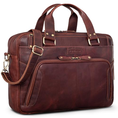 Sac messenger grand porte-documents en cuir vintage pour homme