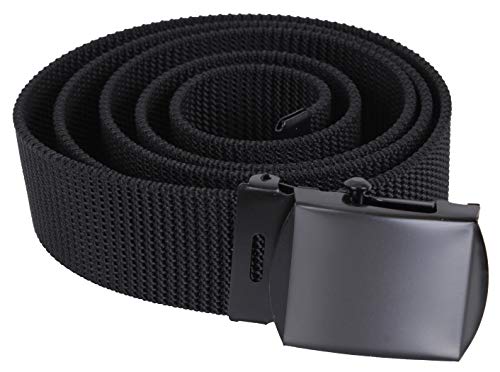 Rothco Nylon Web Belt - Black Webbing – Black – Size 54