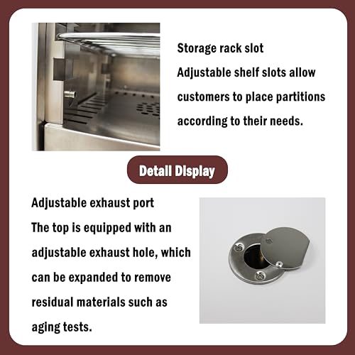 LGXEnzhuo Digital Forced Air Convection Drying Oven Lab Blast Drying Oven Industrial Drying Baking Heat Treatment Intelligent Temperature Control 600W 110V