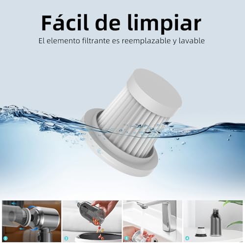 Aspirador de Mano, 26000Pa Mini Aspirador Recargable, Aspiradoras de Mano Coche 3 en 1 con Motor sin escobillas, Aspirador sin Cable para Coche, para Uso en la Oficina, el hogar, la Cocina 5 Aspirador De Mano, 26000pa Mini Aspirador Recargable, Aspiradoras De Mano Coche 3 En 1 Con Motor Sin Escobillas, Aspirador Sin Cable Para Coche, Para Uso En La Oficina, El Hogar, La Cocina