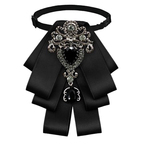 LJBFNN Bow Ties for Men Women, Womens Bow Tie Adjustable Pre-Tied Rhinestone Bowties Men for Suit Tuxedo Vest Shirt Uniform (Black)