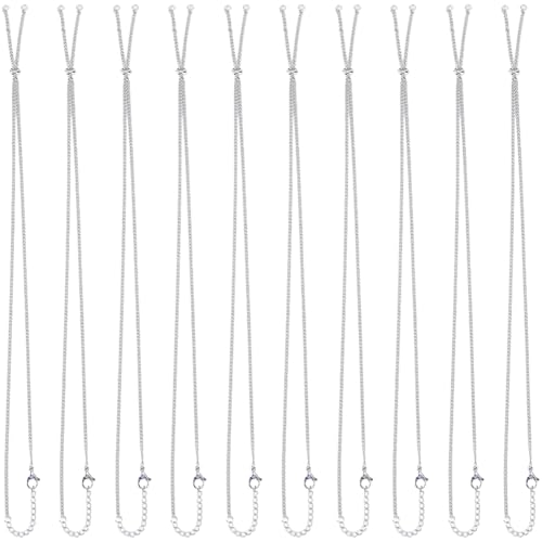 SUNNYCLUE 1 Confezione da 10 Pezzi da 20.47 pollici/52cm Collana con Catena Regolabile Catena Scorrevole in Acciaio Inossidabile con 304 Maglie per Gioielli Estensore con CHISusura A Moschettone p