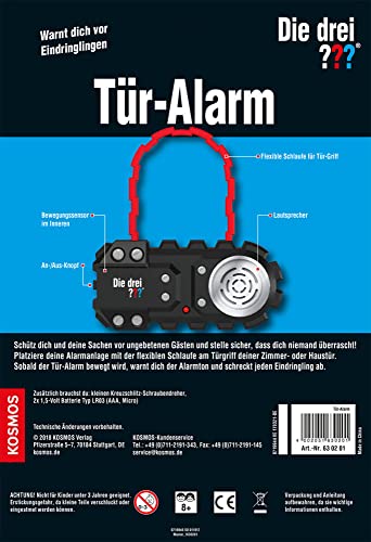 Die drei ??? Tür-Alarm von KOSMOS, Detektiv-Spielzeug, Agenten-Ausrüstung für Kinder ab 8 Jahre, Die drei Fragezeichen Spielzeug, Detektiv Ausrüstung, Detektivset, 3 fragezeichen kids spielzeug