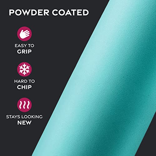 FineDine Triple Walled, Insulated Water Bottles with Straw - 32 Oz Stainless Steel Metal Bottle W/ 3 Leak Proof Lids - For Travel, School, Sports, Gym / Men, Women & Kids - Cheery Turquoise by FineDine - Image 7