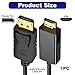 4K DisplayPort to HDMI Cable, 1.8M DP to HDMI Adapter 30Hz Uni-Directional DisplayPort to HDMI Cable Male to Male Gold Plated Plug Compatible with PC Monitor TV Projector HDTV Lenovo Laptop