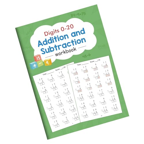 Image of Addition and Subtraction Operations Exercise Book 21 Sheets Mathematics Operations Workbook for Students Preschoolers Homeschool Math Tools